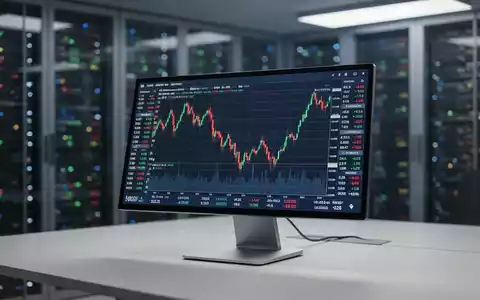 Ein fallender Aktienkurs-Graph auf einem digitalen Finanzmonitor in einem modernen Büro. - Foto: über boerse-global.de