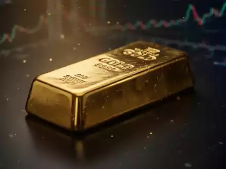 Ein glänzender Goldbarren auf einer dunklen, reflektierenden Oberfläche bei stimmungsvoller Beleuchtung. - Foto: über boerse-global.de