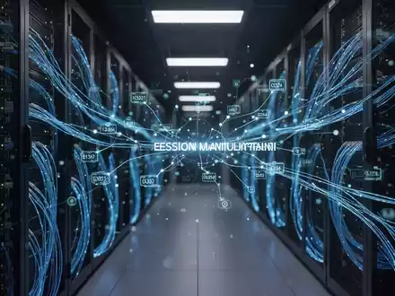 Abstrakte Visualisierung von Datenströmen in einem Serverraum zur Darstellung der NatJack Sicherheitslücke. - Foto: über boerse-global.de
