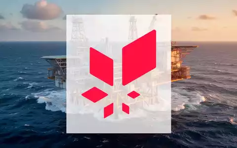 Moderne Offshore-Energieplattform vor einer tiefblauen Meereskulisse im goldenen Licht. - Foto: über boerse-global.de