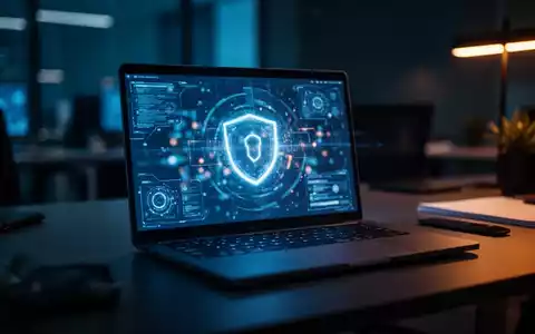 Ein moderner Laptop-Arbeitsplatz in einer professionellen Büroumgebung als Symbol für Cybersicherheit und IT-Bedrohungen. - Foto: über boerse-global.de