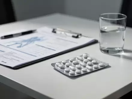 Blisterpackung mit medizinischen Tabletten auf einem Schreibtisch in einer modernen Arztpraxis. - Foto: über boerse-global.de