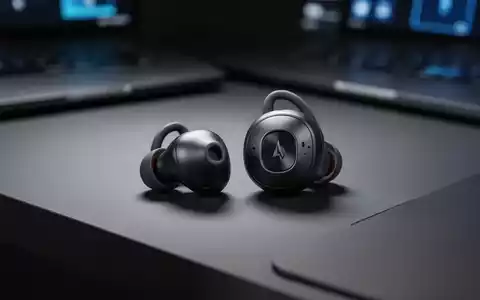 Nahaufnahme eines modernen kabellosen Ohrhörers auf einer minimalistischen Oberfläche, repräsentativ für Wearable-Technologie der nächsten Generation. - Foto: über boerse-global.de