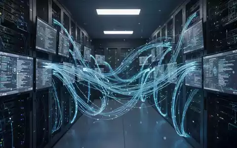 Digitale Datenströme und Serverraum-Infrastruktur als Symbol für eine großflächige Datenpanne im Gesundheitssektor. - Foto: über boerse-global.de