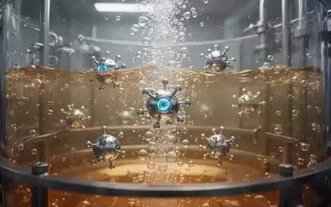 Mikro-Roboter schwimmen in einem GĂ€rtank zwischen aufsteigenden CO2-Blasen zur Optimierung industrieller Fermentationsprozesse. - Foto: ĂŒber boerse-global.de