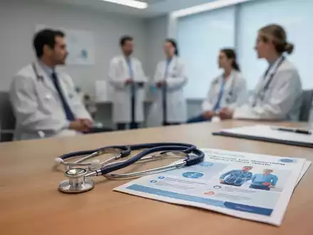 Medizinische Utensilien und Informationsmaterial zur Krebsvorsorge in einer hellen, professionellen Arztpraxis. - Foto: über boerse-global.de