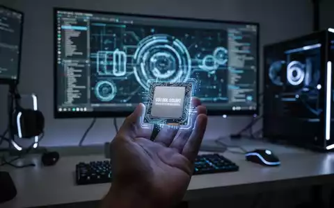 Eine Hand hält eine moderne Solid-State-Festplatte vor einem verschwommenen Computer-Arbeitsplatz. - Foto: über boerse-global.de