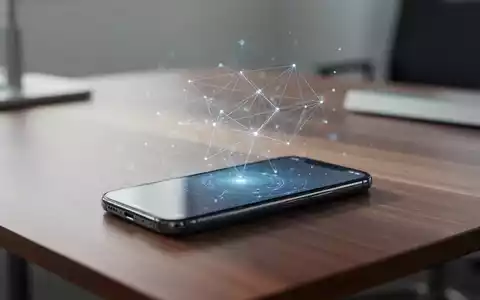 Ein modernes Smartphone auf einem Schreibtisch mit abstrakten Netzwerkgrafiken, die eine sichere WLAN-Verbindung symbolisieren. - Foto: über boerse-global.de