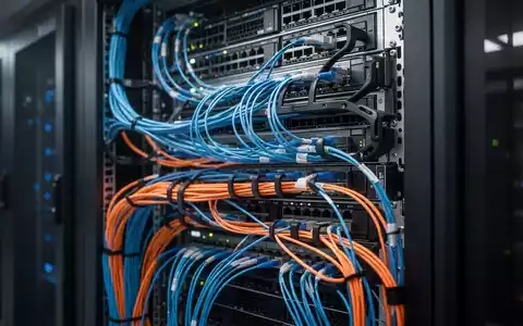 Ordentlich verlegte Glasfaserkabel in einem modernen Rechenzentrum für effiziente IT-Infrastruktur. - Foto: über boerse-global.de