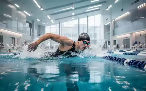 Eine Person schwimmt in einem modernen, hell beleuchteten Hallenbad, um die Effektivität von Schwimmtraining zu verdeutlichen. - Foto: über boerse-global.de