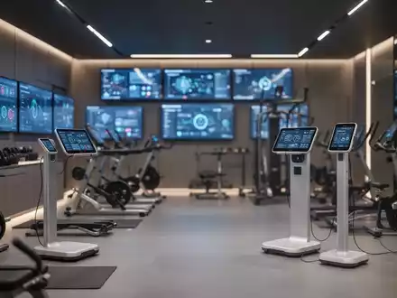 Modernes Fitnessstudio mit digitaler Ausstattung und hochwertiger Einrichtung in einem professionellen Umfeld. - Foto: über boerse-global.de