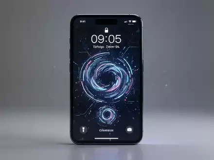 Ein modernes Smartphone mit einem individuell anpassbaren Sperrbildschirm und abstrakten Uhrendesign-Elementen. - Foto: über boerse-global.de