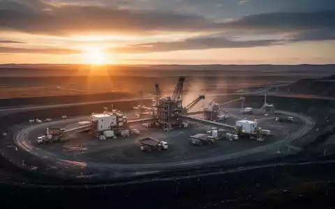 Moderne Uran-Mine in einer weitläufigen Landschaft bei Sonnenaufgang - Foto: über boerse-global.de