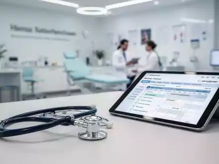 Modernes medizinisches Umfeld mit Stethoskop und digitalem Tablet zur Einsatzplanung des ärztlichen Bereitschaftsdienstes. - Foto: über boerse-global.de