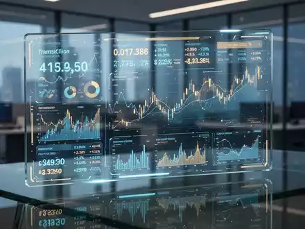 Digitale Finanzdaten und Aktienmarktanalysen auf einem modernen Glas-Dashboard. - Foto: über boerse-global.de