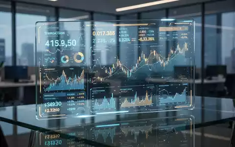 Digitale Finanzdaten und Aktienmarktanalysen auf einem modernen Glas-Dashboard. - Foto: über boerse-global.de