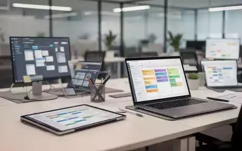 Moderne Büroarbeitsplätze mit digitalen Planungstools für effiziente Teamarbeit. - Foto: über boerse-global.de