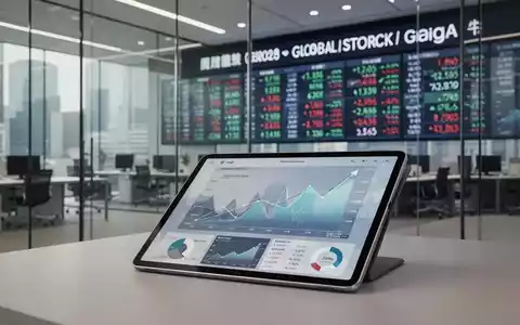 Moderne Finanzbüro-Umgebung mit abstrakten Börsen-Grafiken auf einem Tablet. - Foto: über boerse-global.de