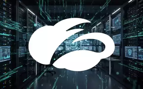 Abstrakte Darstellung eines modernen Rechenzentrums mit digitalen Datenströmen und Cyber-Sicherheitsthemen. - Foto: über boerse-global.de