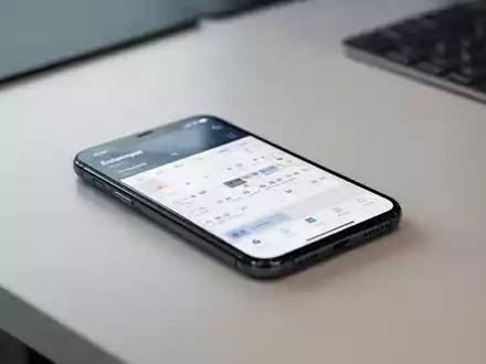 Ein modernes Smartphone-Display mit einer digitalen Kalender-App auf einem aufgeräumten Schreibtisch. - Foto: über boerse-global.de
