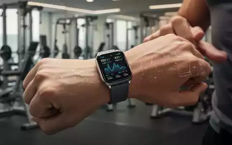 Nahaufnahme einer modernen Smartwatch am Handgelenk einer Person während eines Fitness-Workouts in einem hellen, professionellen Fitnessstudio. - Foto: über boerse-global.de