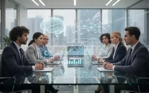 Ein Team arbeitet in einem modernen Büro an digitalen Datenvisualisierungen und KI-gestützten Prozessoptimierungen. - Foto: über boerse-global.de