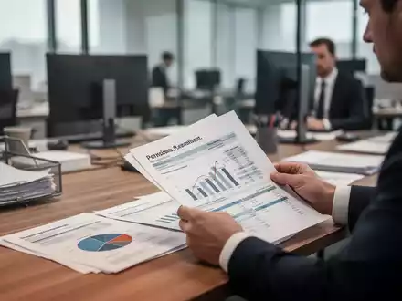 Ein Schreibtisch mit Rentenunterlagen und Finanzdiagrammen in einem modernen Büro. - Foto: über boerse-global.de