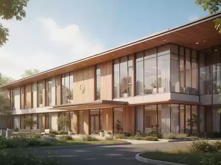 Moderner Neubau einer stationären Pflegeeinrichtung in einer städtischen Umgebung bei sonnigem Wetter. - Foto: über boerse-global.de