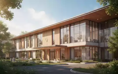 Moderner Neubau einer stationĂ€ren Pflegeeinrichtung in einer stĂ€dtischen Umgebung bei sonnigem Wetter. - Foto: ĂŒber boerse-global.de