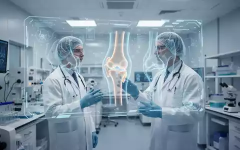 Eine wissenschaftliche Fachkraft analysiert digitale 3D-Modelle eines menschlichen Kniegelenks in einem modernen Labor. - Foto: über boerse-global.de