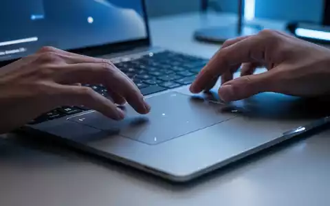 Nahaufnahme einer Person, die das Touchpad eines Laptops in einem modernen, gut beleuchteten Arbeitsbereich benutzt. - Foto: über boerse-global.de
