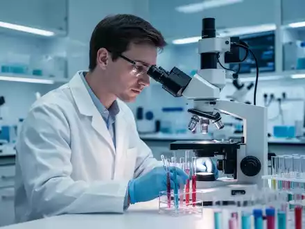 Ein Wissenschaftler untersucht medizinische Proben unter einem Mikroskop in einem modernen Labor. - Foto: über boerse-global.de