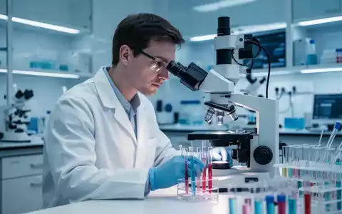 Ein Wissenschaftler untersucht medizinische Proben unter einem Mikroskop in einem modernen Labor. - Foto: über boerse-global.de