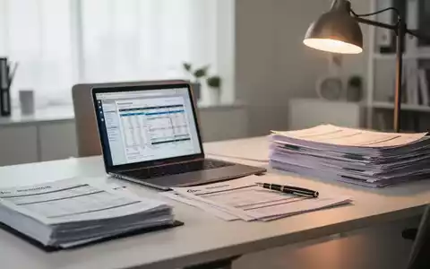 Ein aufgeräumter Schreibtisch mit Laptop und Dokumenten als Symbol für moderne Büroarbeit und steuerliche Rahmenbedingungen. - Foto: über boerse-global.de