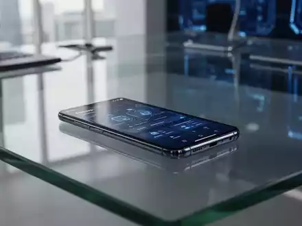 Ein modernes Smartphone auf einem Schreibtisch in einem Büro, das die digitale Regulierung und den App Store symbolisiert. - Foto: über boerse-global.de