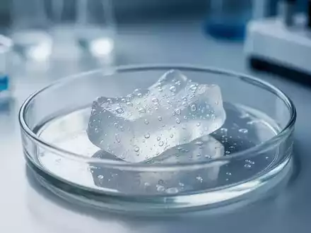 Ein biotechnologisch hergestellter Kaugummi in einer Petrischale im medizinischen Labor zur Untersuchung viraler Proteine. - Foto: über boerse-global.de