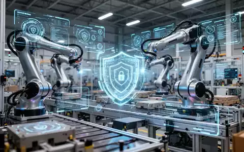 Moderne, digital vernetzte Fabrikanlage mit KI-gestützten Überwachungssystemen und Schutzschichten für die Cybersicherheit. - Foto: über boerse-global.de