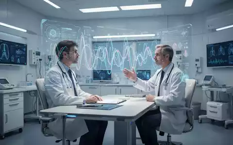 Ein Arzt interagiert mit einer digitalen Schnittstelle zur KI-gestützten Patientensteuerung in einer modernen Klinik. - Foto: über boerse-global.de