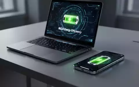 Ein moderner Laptop und ein Smartphone auf einem Schreibtisch, die mobiles Energiemanagement und Batterieeffizienz-Technologie repräsentieren. - Foto: über boerse-global.de