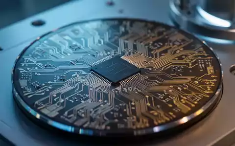 Nahaufnahme eines modernen Silizium-Wafers mit komplexen Mikrochip-Strukturen in einer High-Tech-Laborumgebung. - Foto: über boerse-global.de