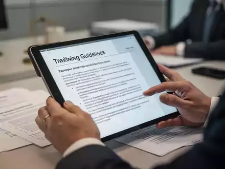 Eine Person prüft Unterlagen zur betrieblichen Weiterbildung in einem modernen Büro. - Foto: über boerse-global.de