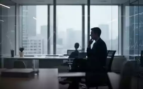 Ein Schattenriss einer nachdenklichen Person an einem Fenster in einem modernen, minimalistischen Büro. - Foto: über boerse-global.de