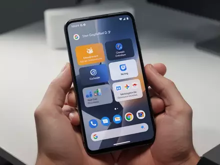 Ein modernes Google Pixel Smartphone mit individuell angepasster Android-Benutzeroberfläche und verschiedenen System-Kacheln. - Foto: über boerse-global.de