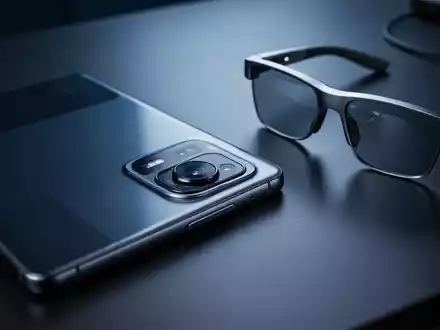 Ein Smartphone und eine Smart-Brille auf einem dunklen Schreibtisch als Symbol für Datenschutzrisiken durch Sensoren. - Foto: über boerse-global.de