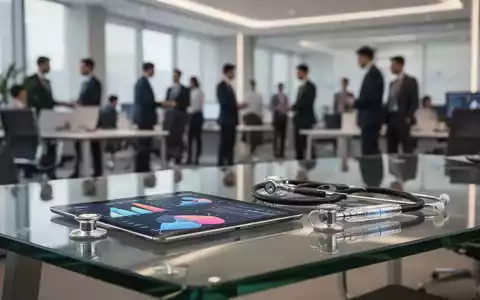 Ein moderner Büroarbeitsplatz mit einem digitalen Tablet, medizinischen Daten und einem Pen-Injektor als Symbol für Investitionen in Mitarbeitergesundheit. - Foto: über boerse-global.de