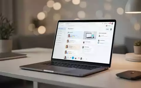 Moderner Arbeitsplatz mit Laptop und digitaler Softwareoberfläche zur Optimierung der internen Kommunikation. - Foto: über boerse-global.de