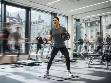 Eine Person trainiert in einem modernen Fitnessstudio, was die regionalen Unterschiede im Sportverhalten verdeutlicht. - Foto: über boerse-global.de