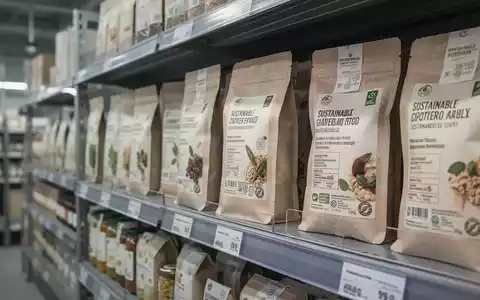 Moderne Lebensmittelverpackungen im Regal eines Supermarkts als Symbol für regulatorische Transparenz und Nachhaltigkeit. - Foto: über boerse-global.de