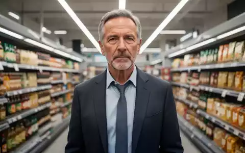 Ein älterer Schauspieler in einem Supermarkt, der eine erfolgreiche körperliche Transformation und einen gesunden Lebensstil verkörpert. - Foto: über boerse-global.de