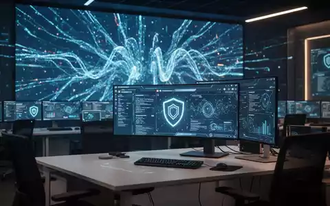 Cyber-Sicherheits-Kommandozentrale mit digitalen Datenströmen und modernem Arbeitsplatz für Browser-Sicherheitsupdates. - Foto: über boerse-global.de